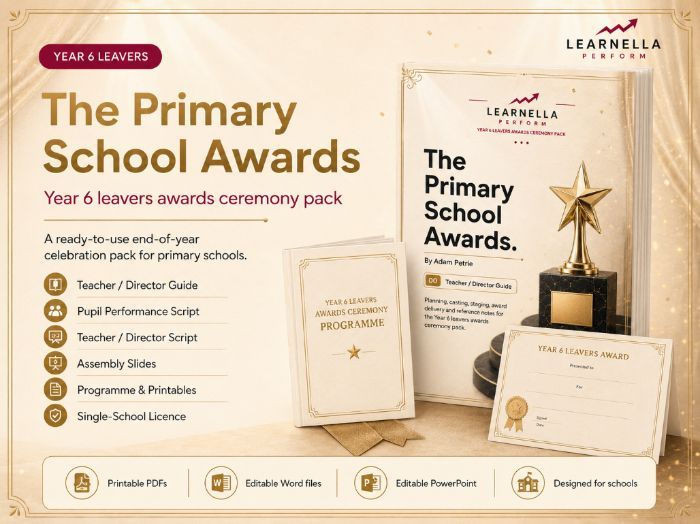Year 6 Leavers Assembly Play Script, Slides & Programme | 'The Primary School Awards' by Adam Petrie