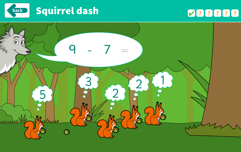 Subtraction to 10 Squirrel Dash Interactive Game EYFS Number