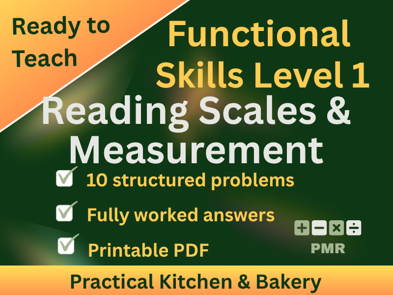 Functional Skills Scales & Measure L1 Worksheet