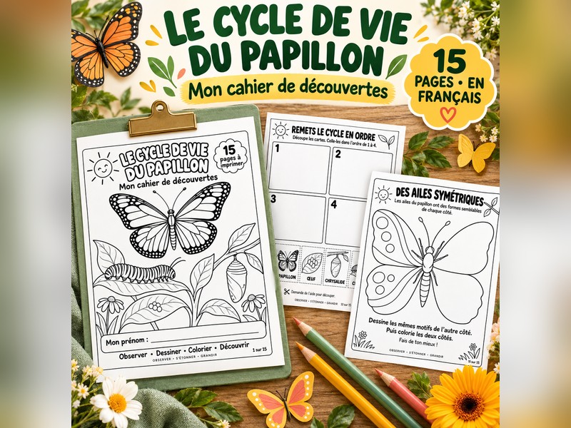 Le cycle de vie du papillon - Cahier de découvertes