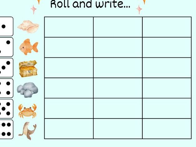 Under The Sea Roll and Write - Set 1 Sounds