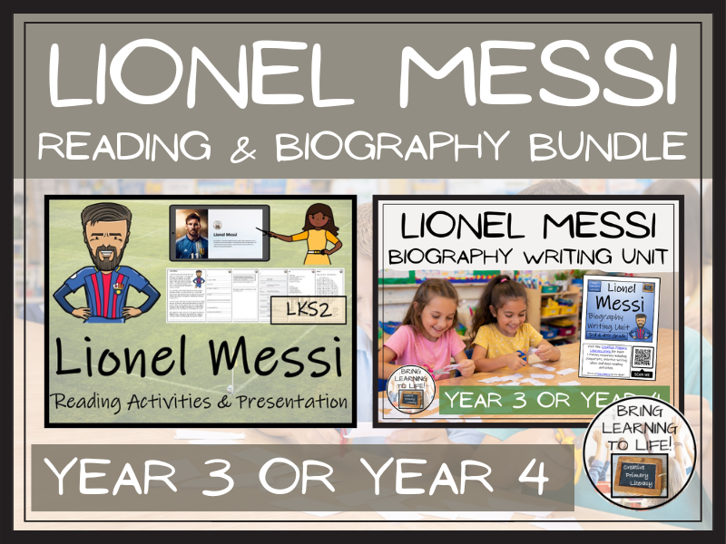 Lionel Messi Reading Comprehension & Biography Bundle | LKS2