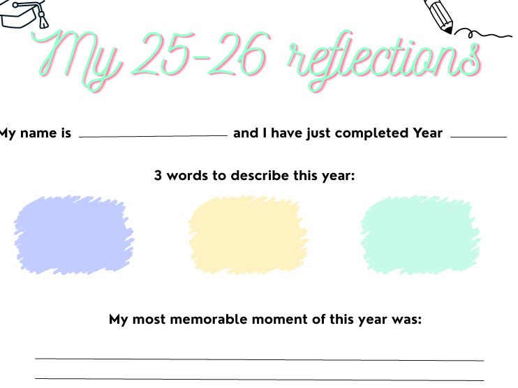 End of Year reflection activity