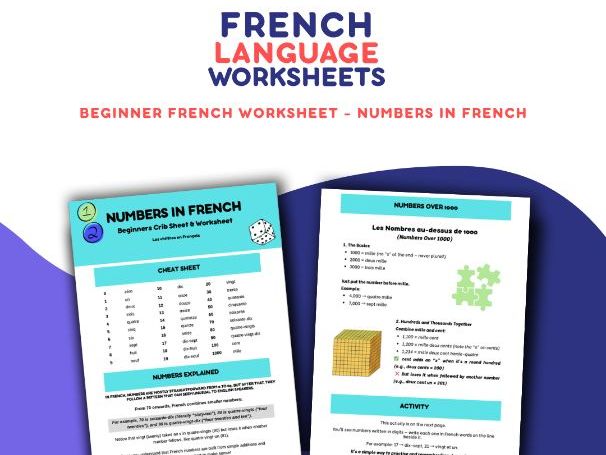 Beginner French Worksheets – Numbers