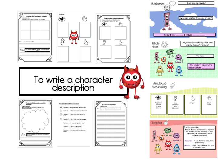 KS1 To write a character description for an alien