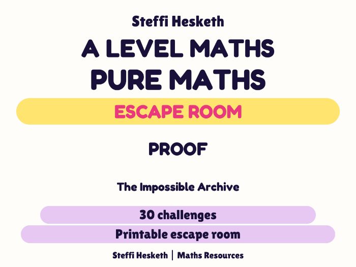 A Level Maths Proof Escape Room | The Impossible Archive | 30 Challenges