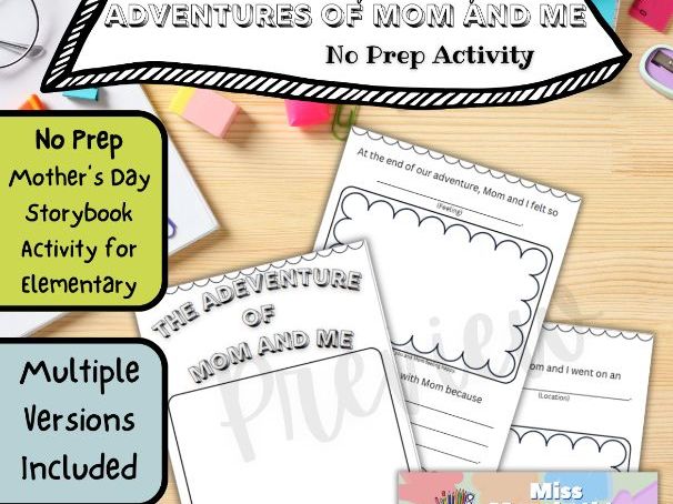 The Adventures of Mom and Me - Mother's Day Interactive Storybook Activity
