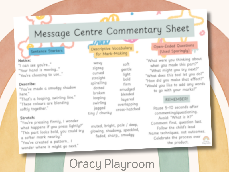 Message Centre Commentary Sheet