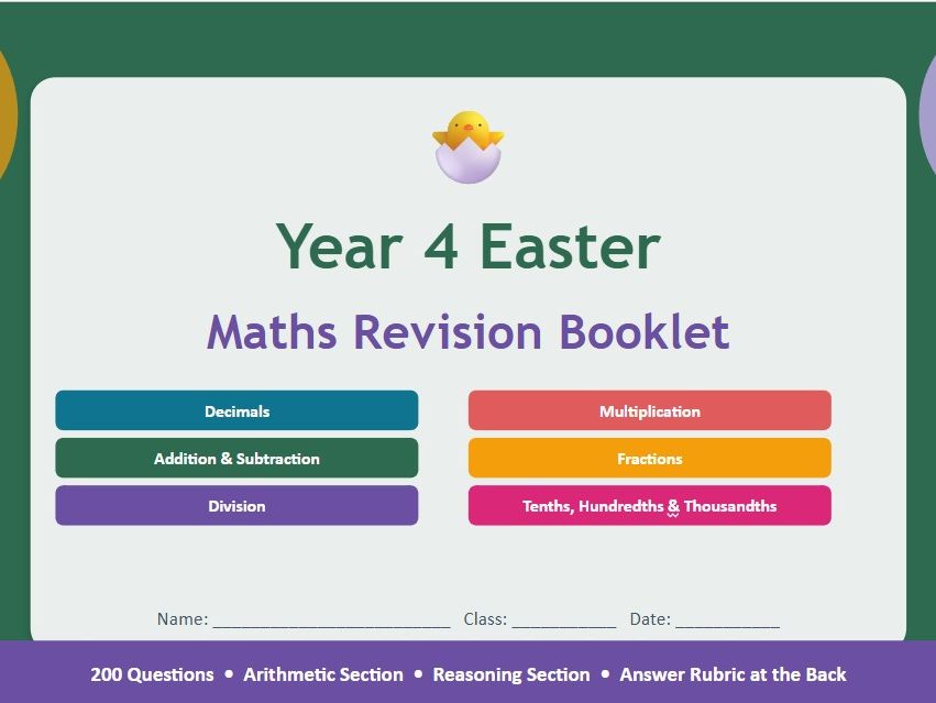 Maths - Year 4 Term 2 Revision Booklet