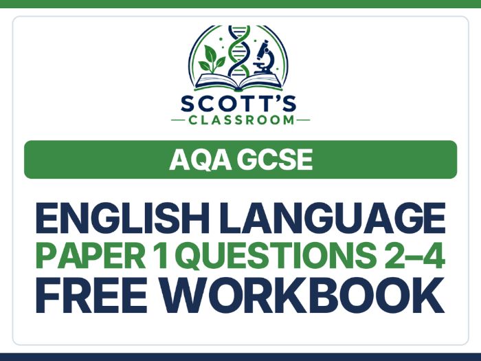 FREE AQA English Language P1 Q2-4 Workbook