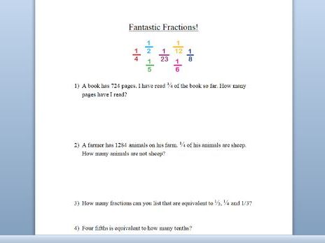 fractions worksheet equivalent and simplifying teaching