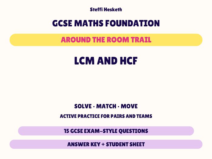 GCSE Foundation Maths LCM and HCF | Around the Room Trail