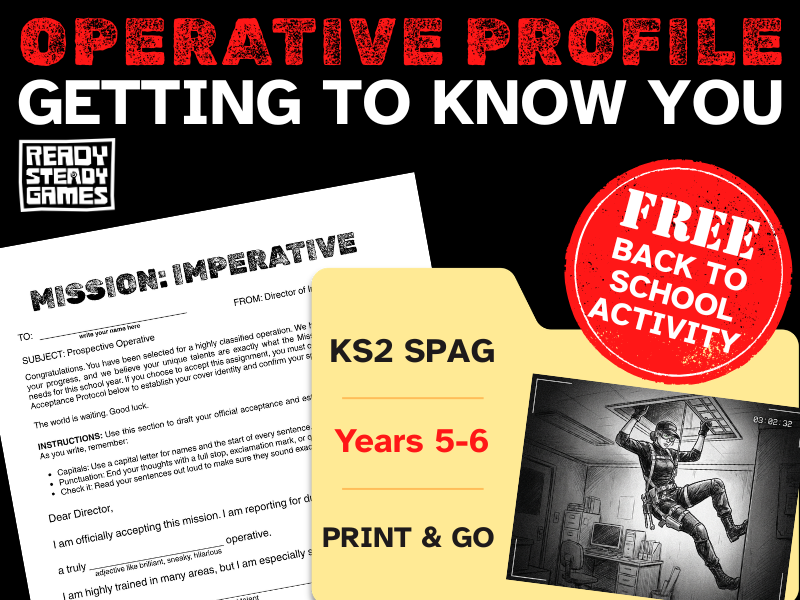 FREE KS2 SPaG Back to School | Getting to Know You | Mission: Imperative | Year 5 and 6
