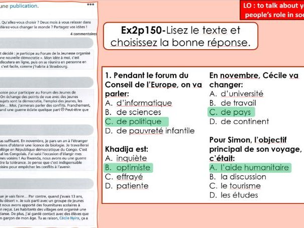 IB French Ab Initio PPT - Organisation sociale - Questions mondiales- Les jeunes et le monde