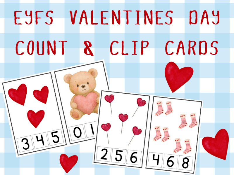 Valentines Day - Count & Clip Cards