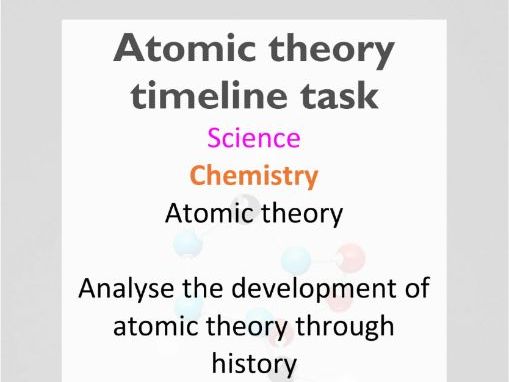 Atomic theory timeline (editable) - AC Year 9 Science - Chemistry