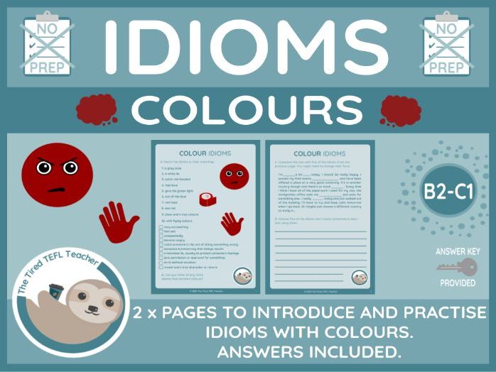 ESL Colour Idioms Worksheets