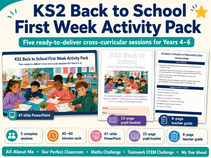 KS2 Back to School First Week Activity Pack | 5 Ready-to-Teach Lessons + Pupil Booklet
