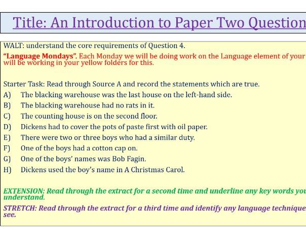 Dickens Language Paper 2 Q4