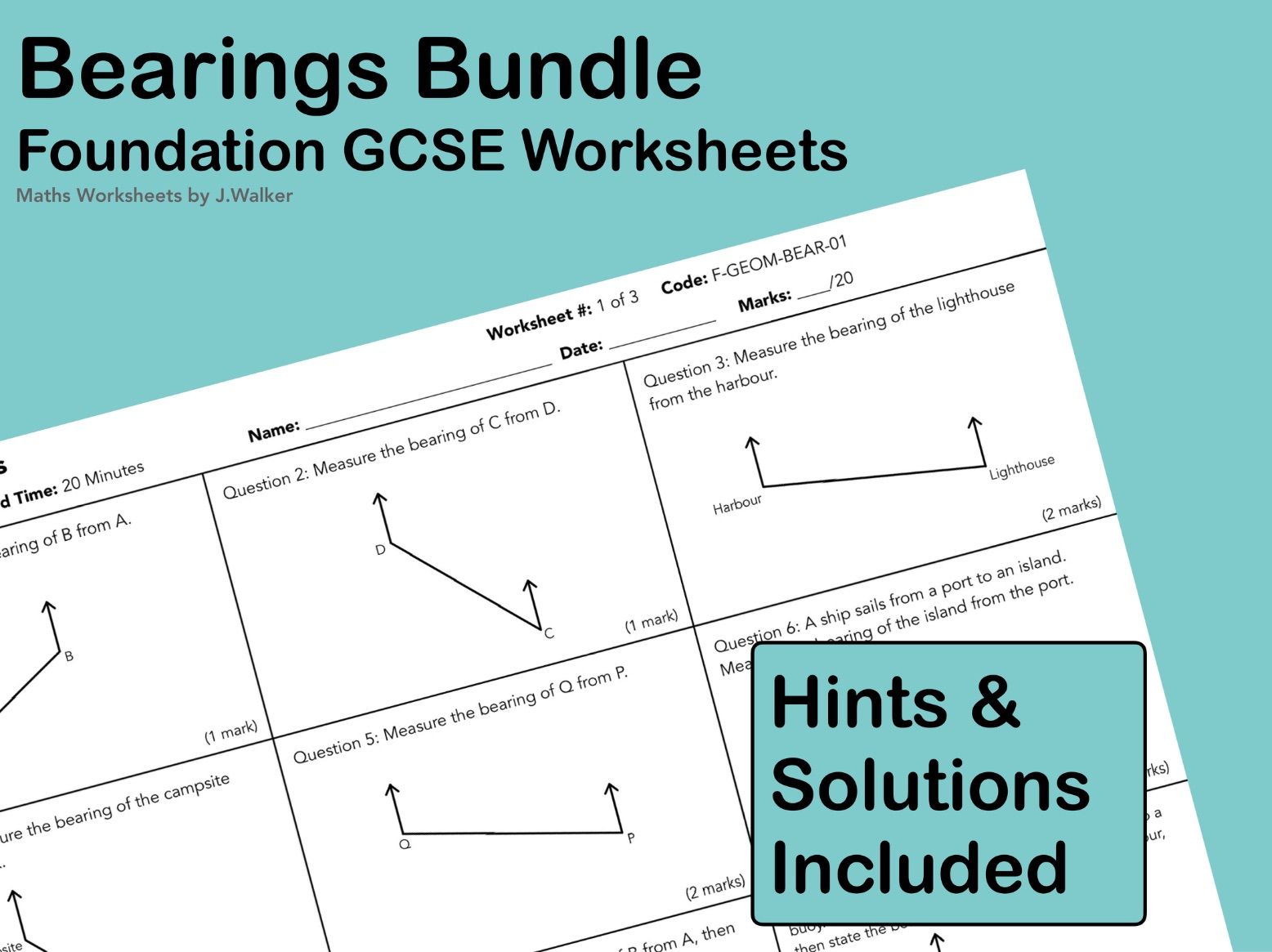 GCSE Maths: Bearings Bundle - Foundation Tier