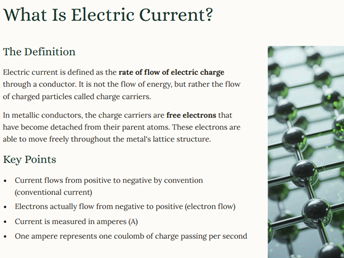 AS Level Physics - 9.1 Electric Current