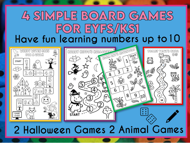 4 Simple Board Games for EYFS and KS1