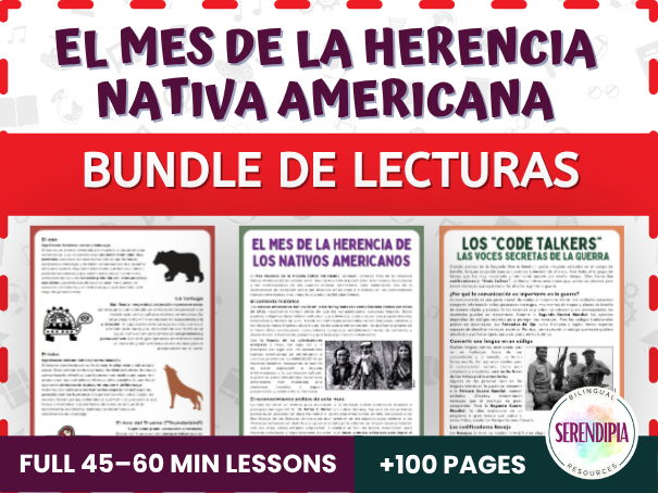 Native American Heritage Month Reading Passages and Comprehension Activities in Spanish B2-C1-C2 Level