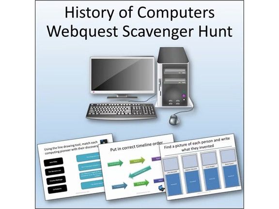 History of Computers Webquest Activity + Bonus Technology Puzzles!