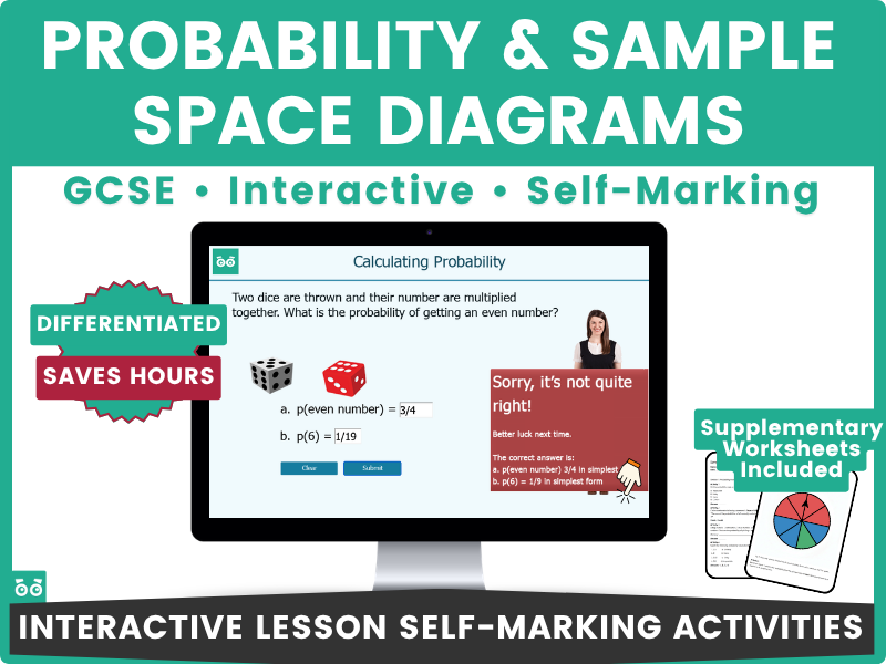 Calculating Probability with Sample Space Diagrams GCSE Interactive Maths Lesson