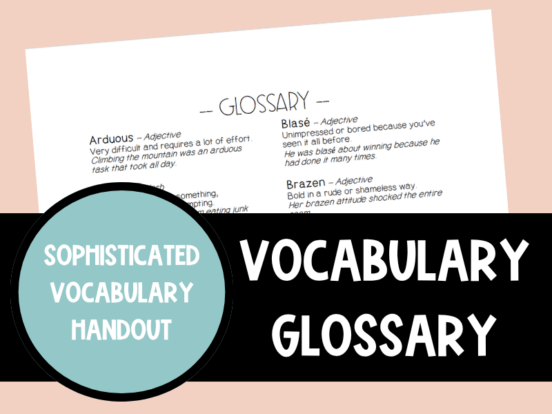 Sophisticated Vocabulary | Student Glossary