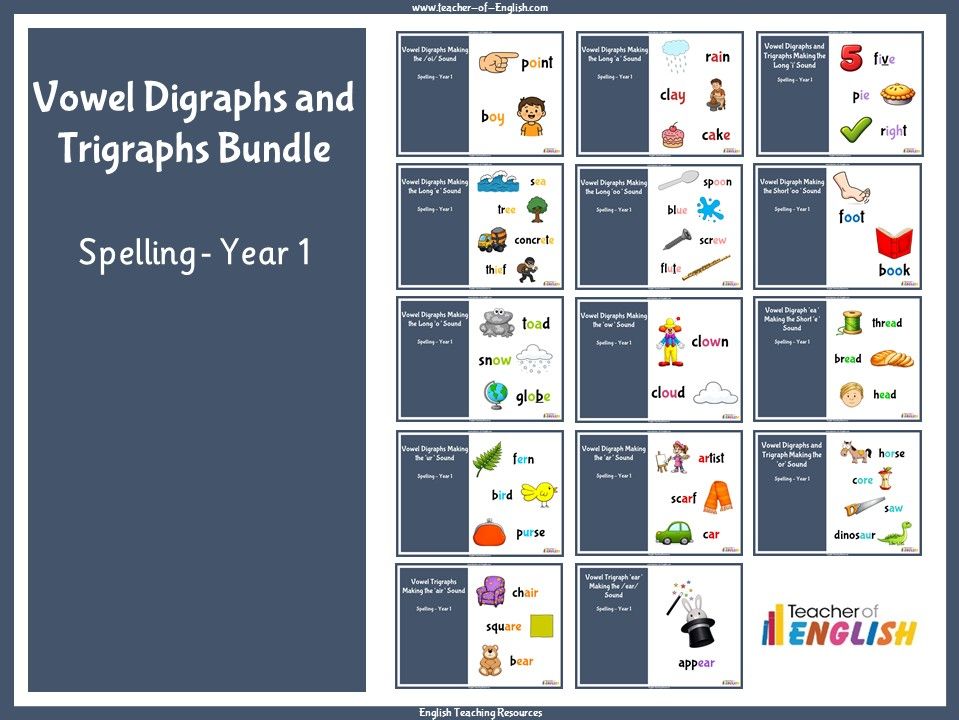 Year 1 Vowel Digraphs and Trigraphs Bundle - Spelling