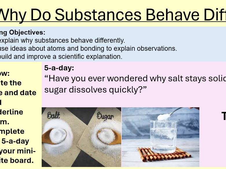 Explaining the properties of substances with different types of bonding