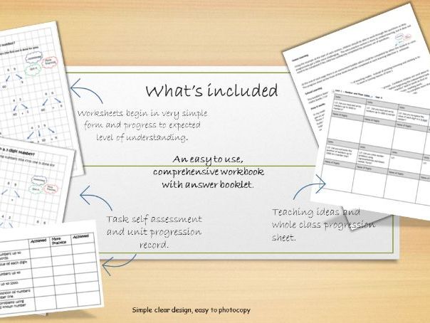 Y3 Maths Number and Place value  intervention/support worksheets