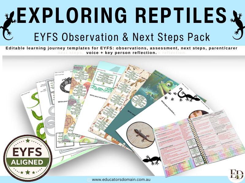 Exploring Reptiles EYFS Learning Journey Templates