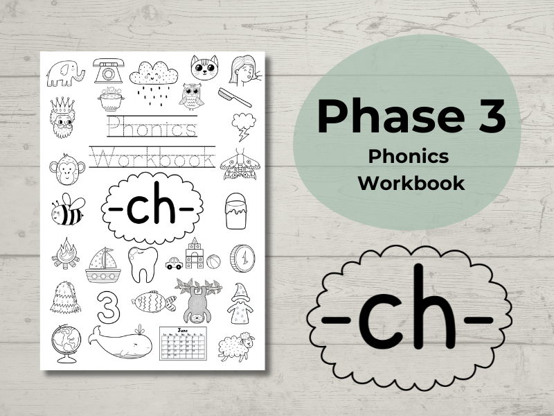 Phase 3 Phonics workbook ch sound