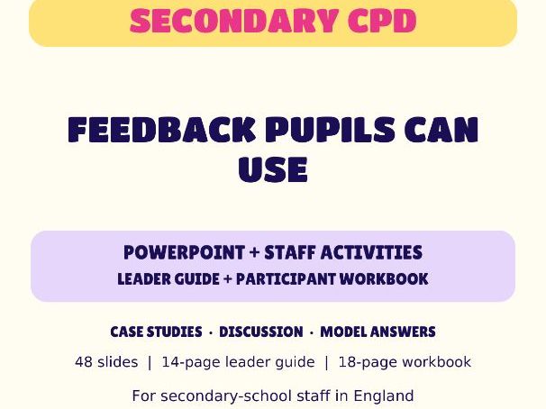 Feedback Pupils Can Use | Secondary CPD