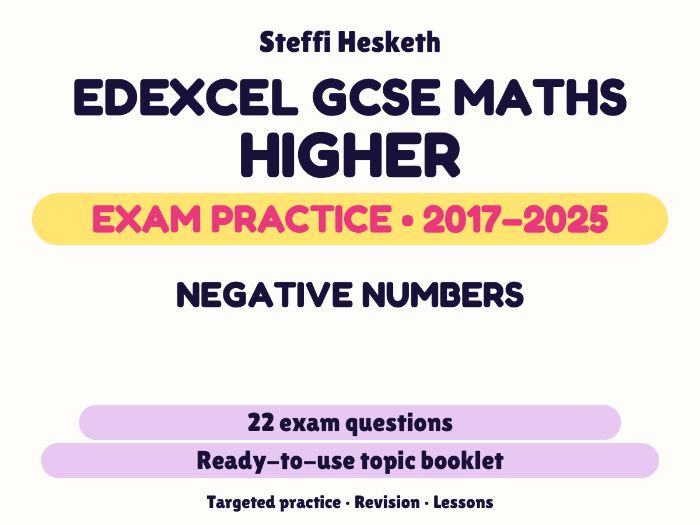 Edexcel GCSE Maths Higher: Negative numbers Exam Questions | 2017-2025