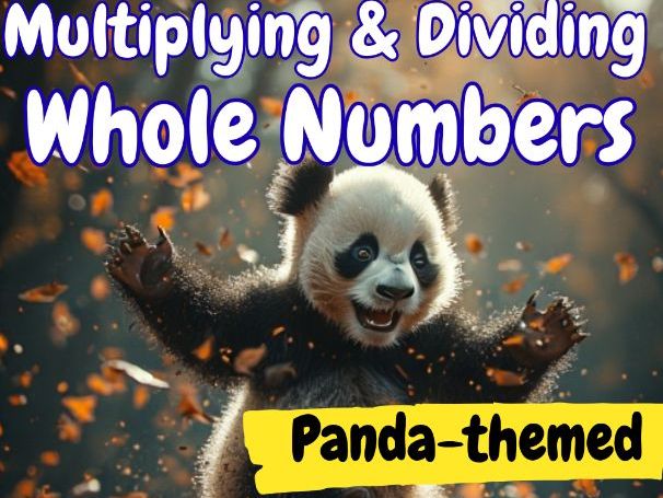 5th Grade Multiply & Divide Whole Numbers 25 Differentiated Panda Word Problems | Daily Math Warm Up