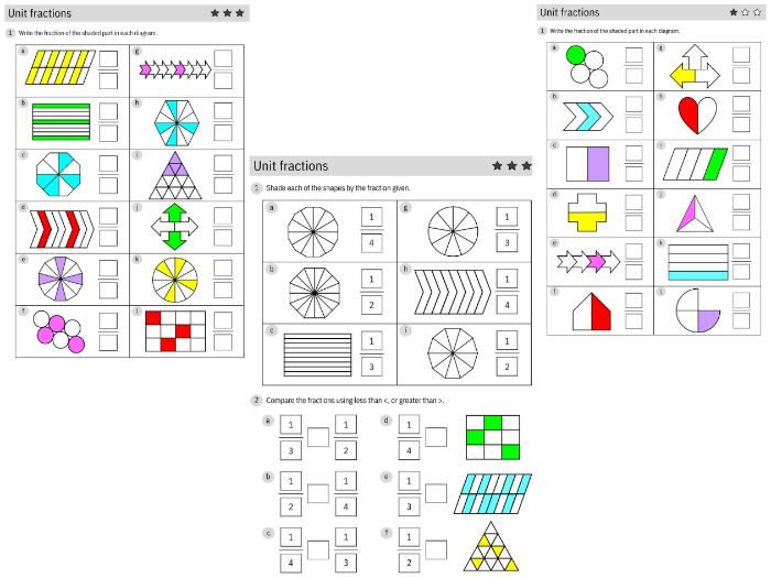Unit Fractions Worksheets | Year 2 Math | Printable PDF