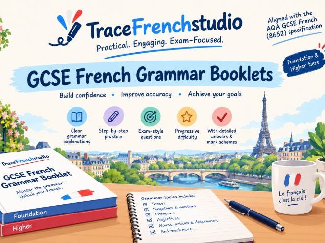 GCSE Grammar Booklet| Part 1| Nouns, Determiners|, articles| Grade 9 Results| AQA New Spec| Year 11