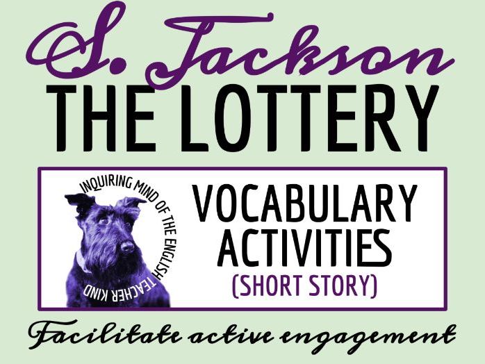 "The Lottery" by Shirley Jackson Vocabulary Games | Crossword Puzzle | Word Search