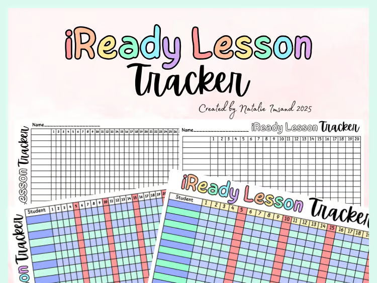 I-Ready Lessons Passed Tracker Rainbow