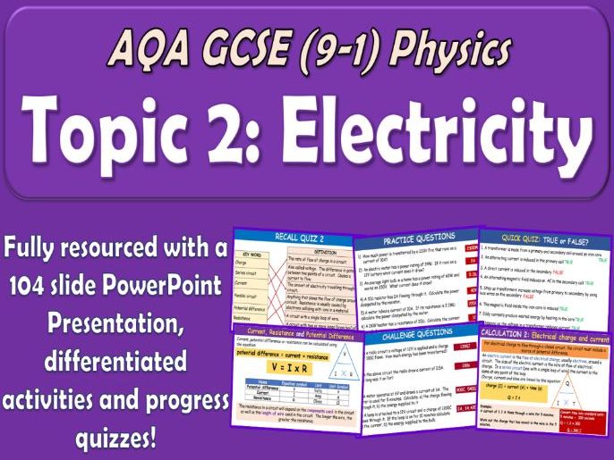 AQA GCSE (9-1) Physics Topic 2 Electricity