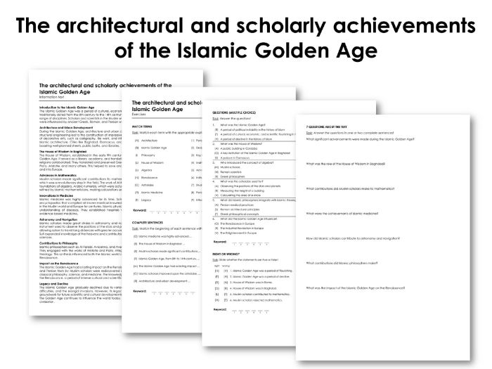 The architectural and scholarly achievements of the islamic golden age