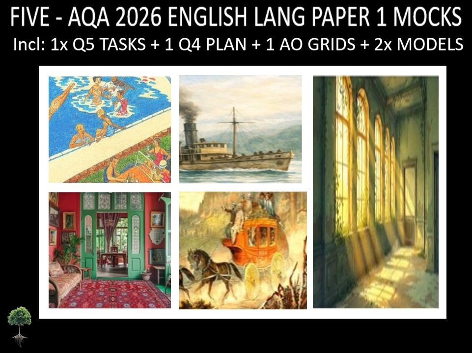 FIVE - AQA PAPER 1 | 2026 FULL MOCKS | Q5 TASKS | Q4 PLAN |AO GRIDS | MODELS