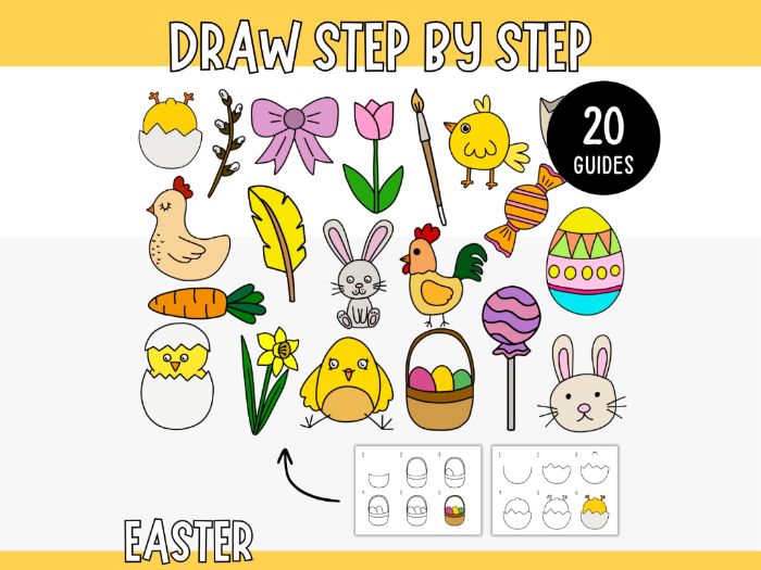 Easter Drawing Guide - 20 Step-by-Step Pictures
