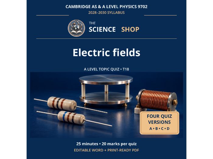 Electric fields | Cambridge A Physics 9702 | 4 Revision Quizzes