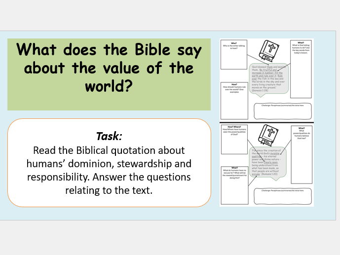 Value and Responsibility of the World