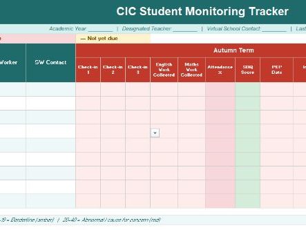 CIC Monitoring Tracker — Termly Overview Spreadsheet