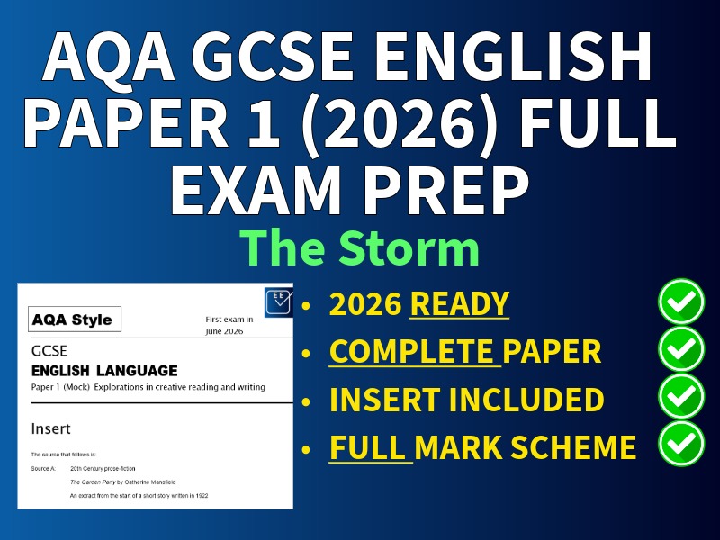 AQA Style GCSE English Language Paper 1 (2026) – The Storm – Practice Paper Inc Mark Schemes